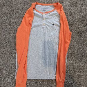 American Eagle Outfitters - Gray/Orange - Henley